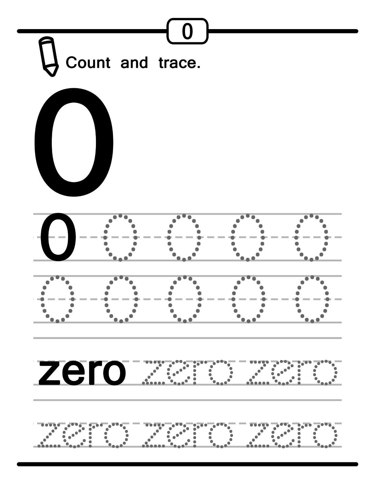 Preschool Math Worksheet Count and Trace