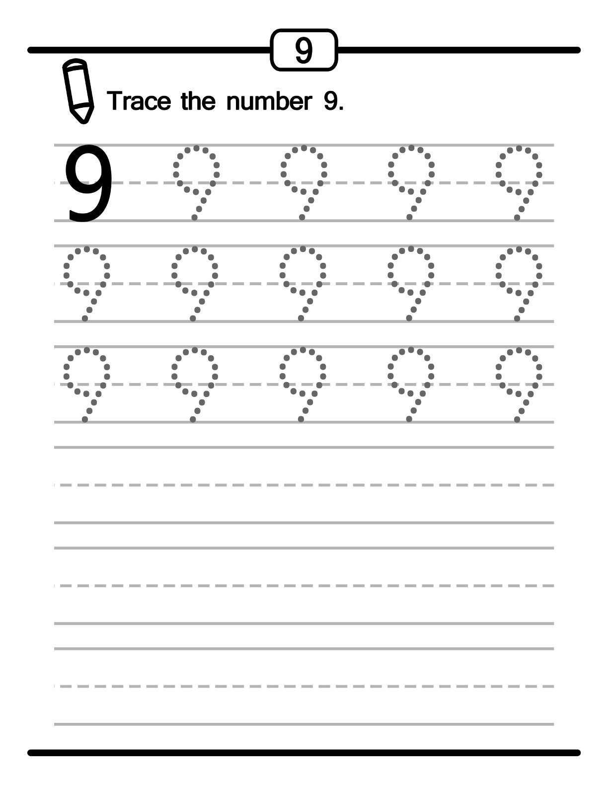 Preschool Math Worksheet Count and Trace