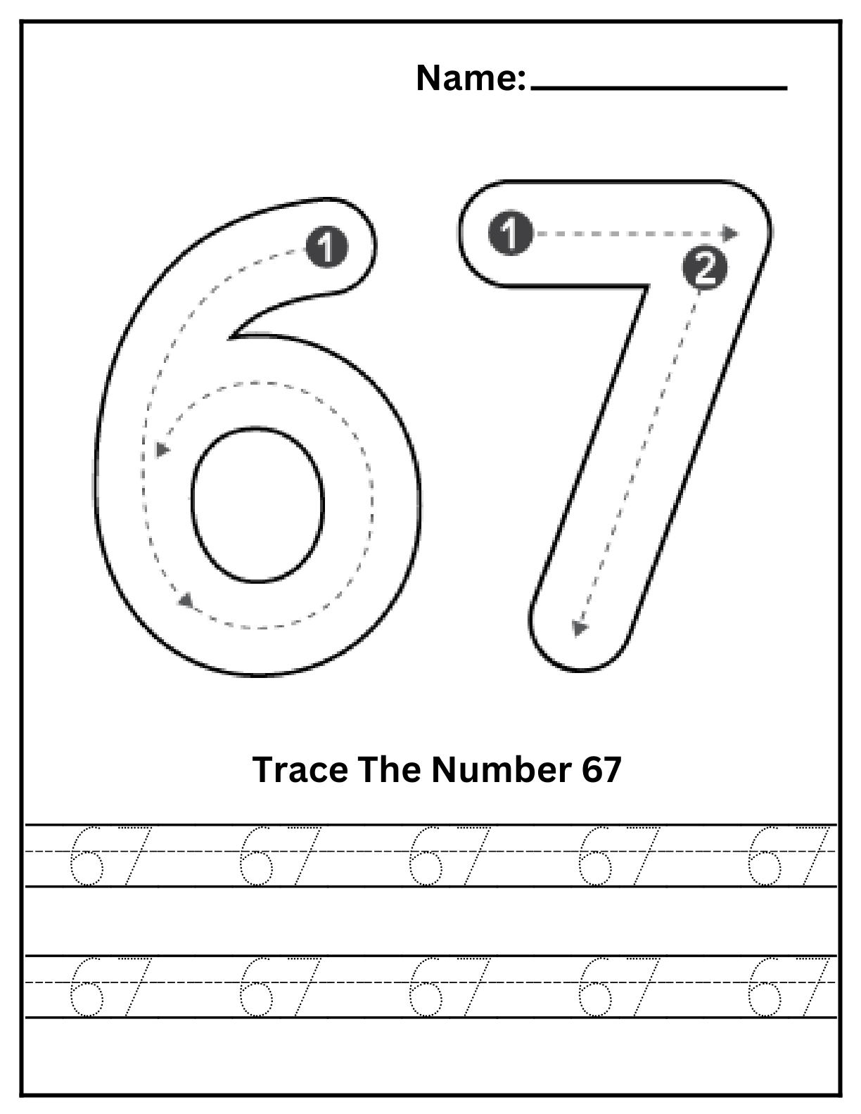 Tracing Numbers till 100