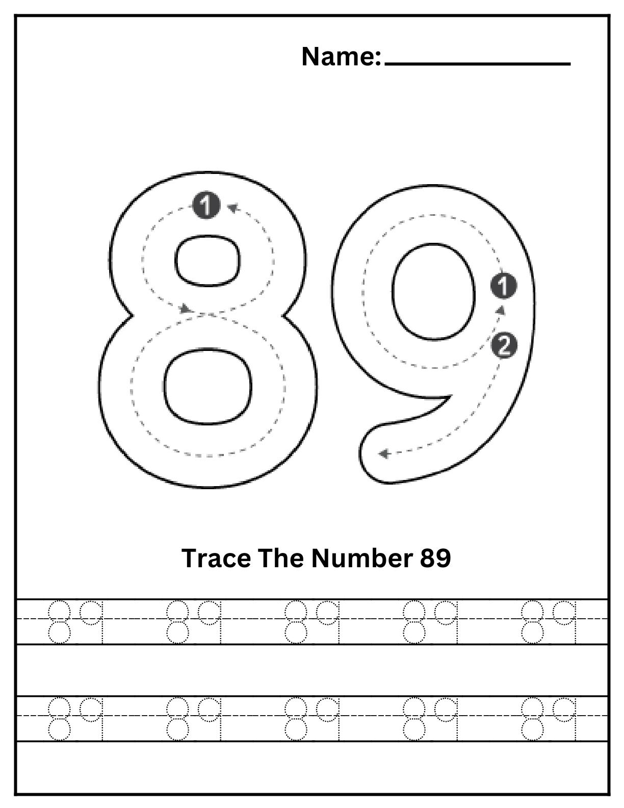 Tracing Numbers till 100