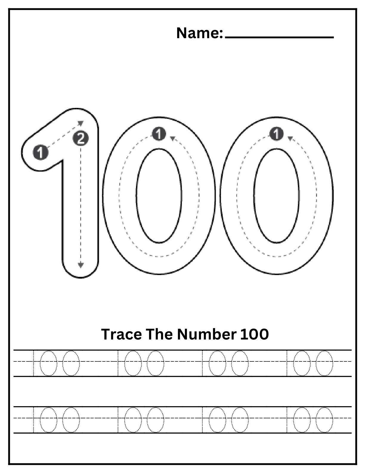 Tracing Numbers till 100