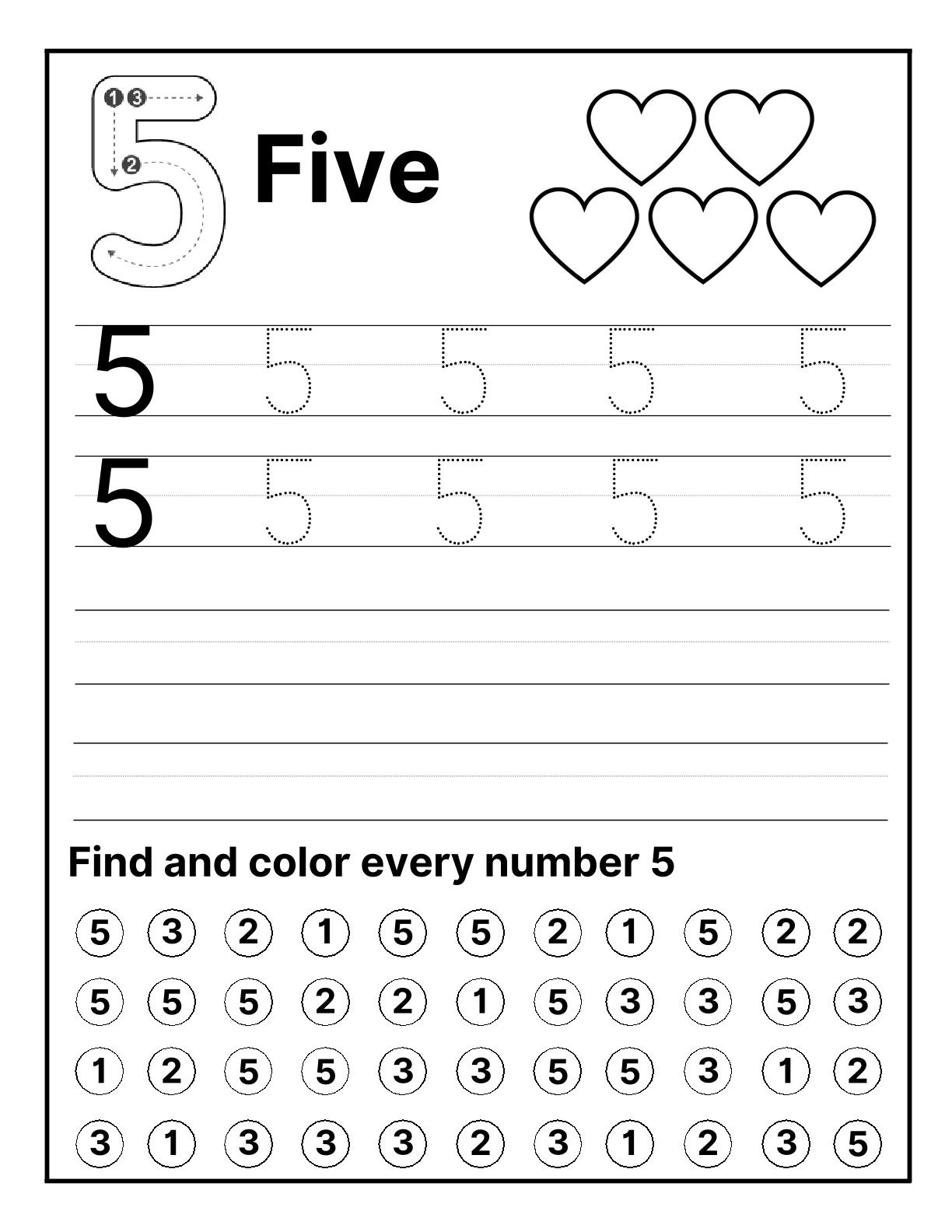 Tracing Numbers Activity