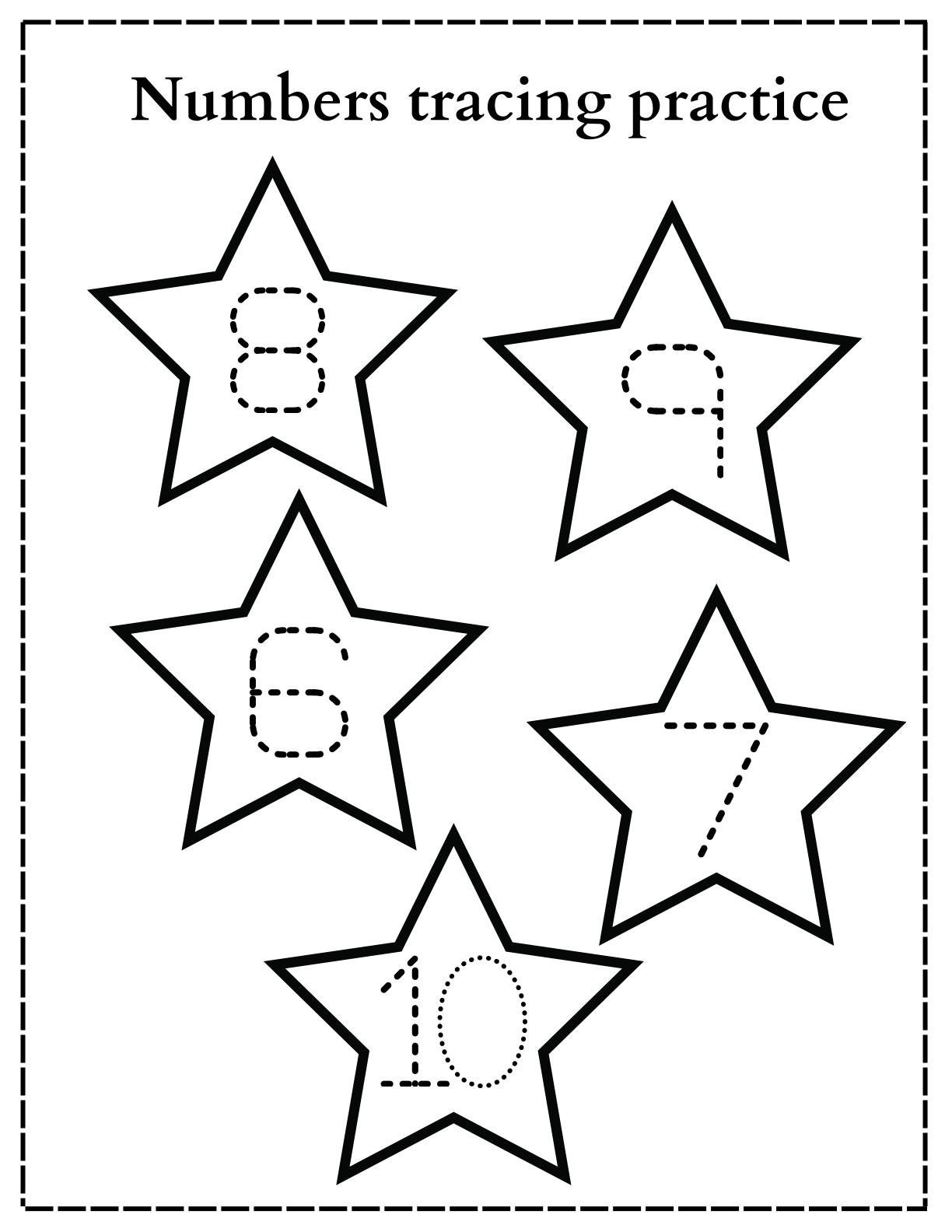 Tracing Numbers Activity