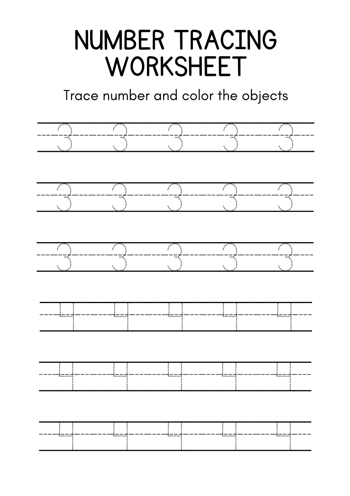 Tracing Numbers Activity