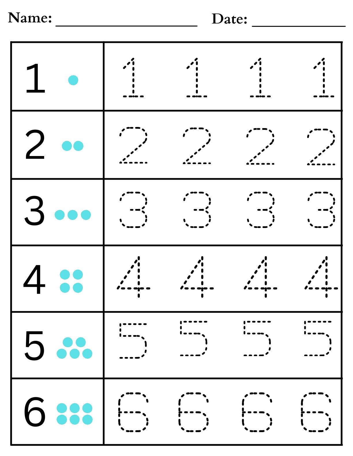 Tracing Numbers Activity