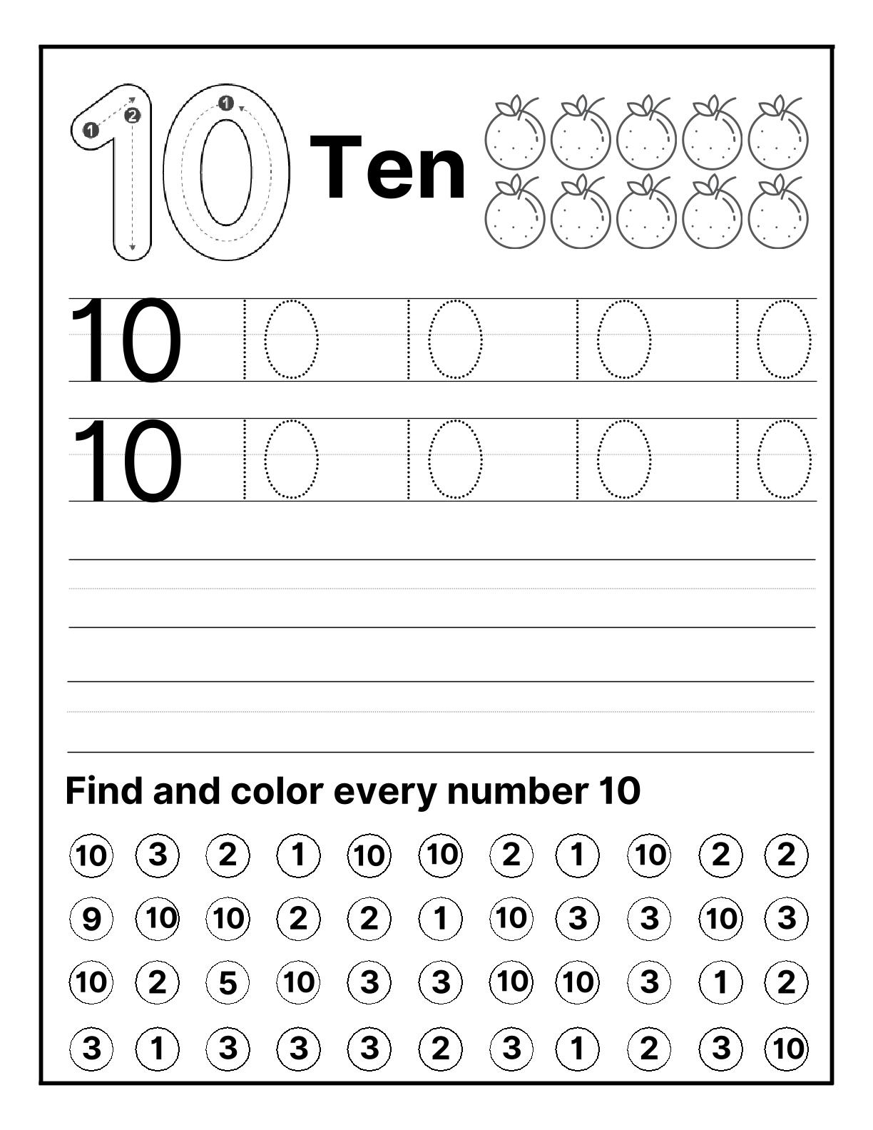 Tracing Numbers Activity