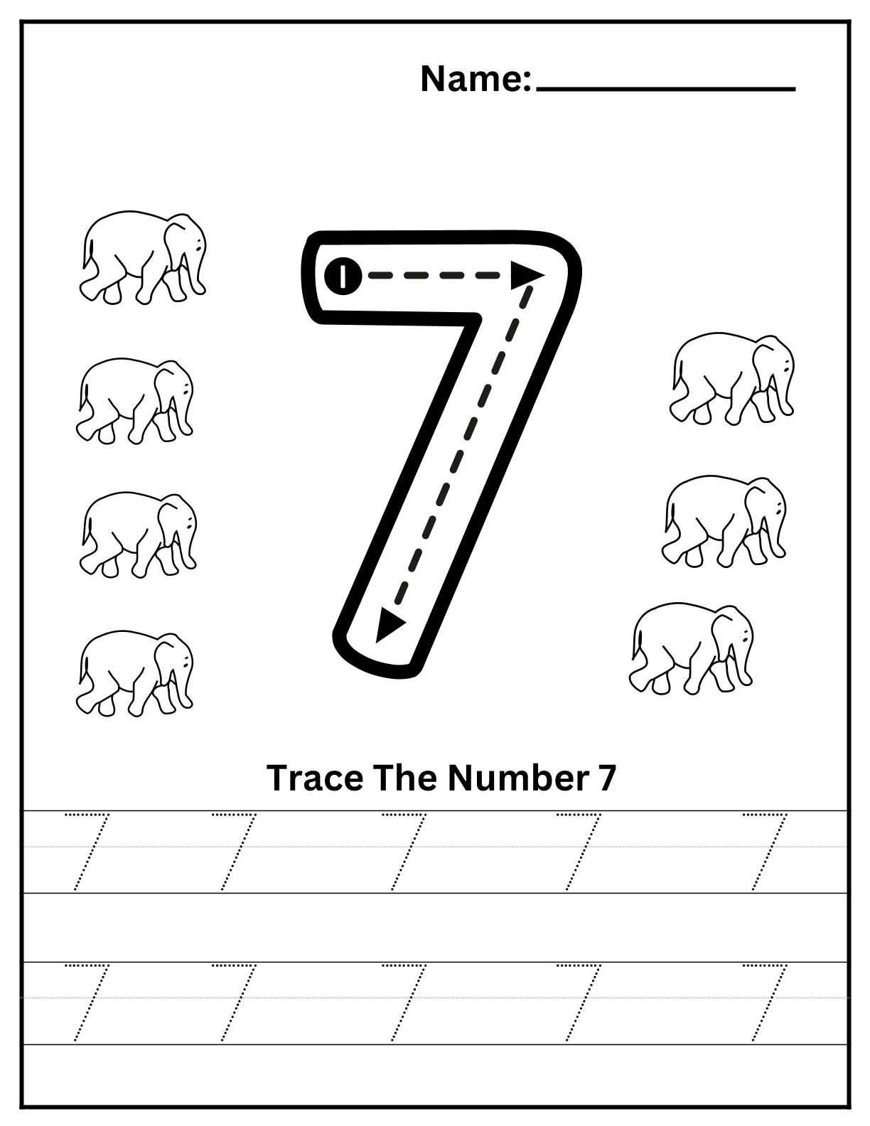 Tracing Numbers Activity
