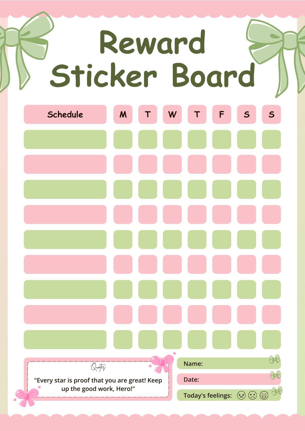 Kids Rewards Chart